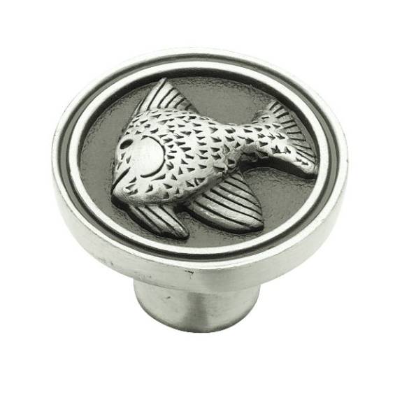 PBF659-BSP-C Angel Fish 1-3/8" Knob - Brushed Satin Pewter