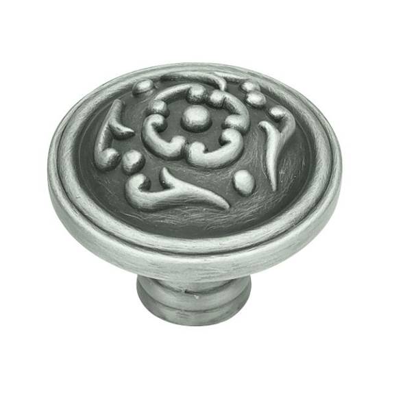 PN1510-BSP-C French Lace 1-1/2'' Knob - Brushed Satin Pewter