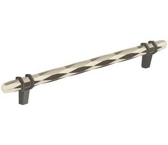 BP-36663-PNBBR  London 8" Pull - Polished Nickel/Black Bronze