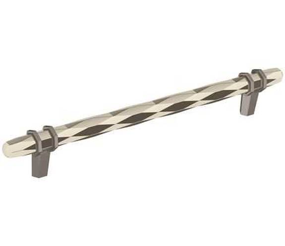 BP-36663-PNBCR London 8" Pull - Polished Nickel/Black Chrome