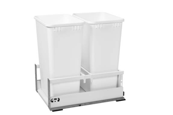 Double 50 Quart Tandem Pullout Waste Container