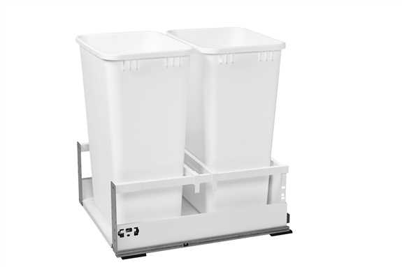Electric Assist Waste Container w/Soft-Close - Double 50 Qt.