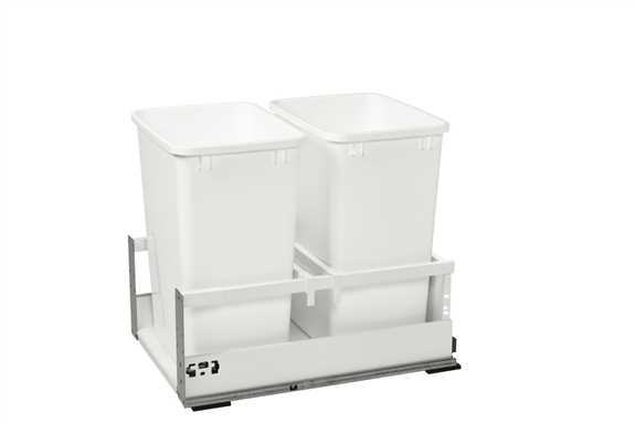 Electric Assist Waste Container w/Soft-Close - Double 35 Qt.