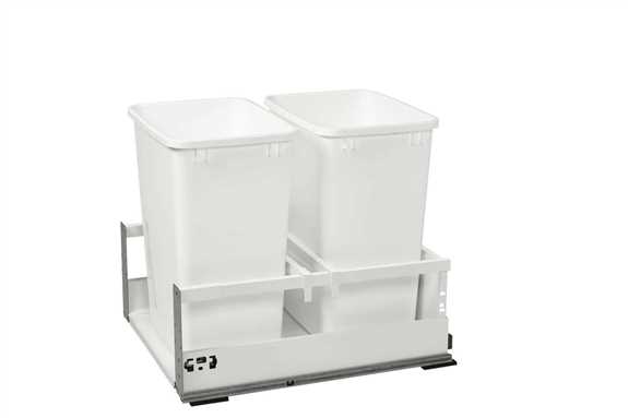 Electric Assist Waste Container w/Soft-Close - Double 35 Qt.