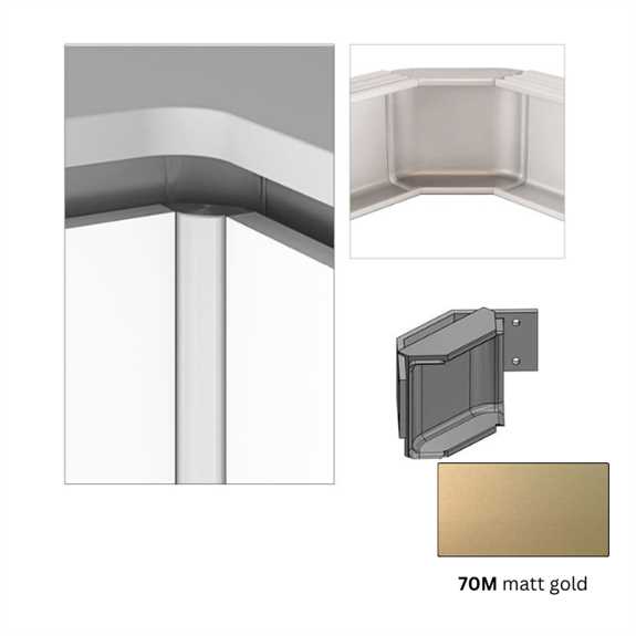 Chamfered Corner 90 - Upper Traditional 19 Gola - Matt Gold