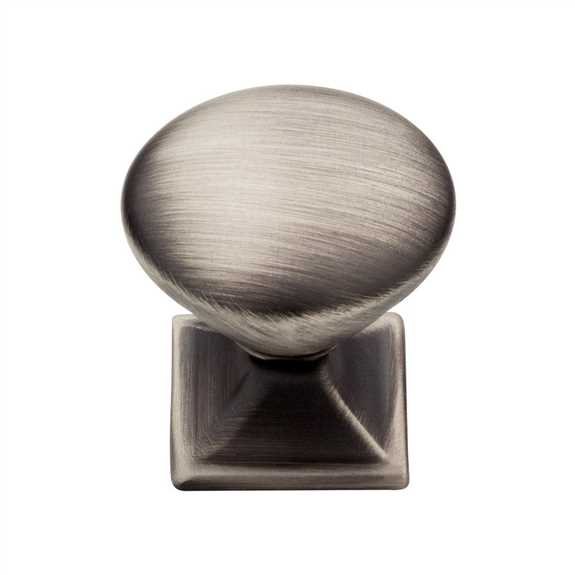 P20387-904 Square Base 1-1/4" Knob - Heirloom Silver