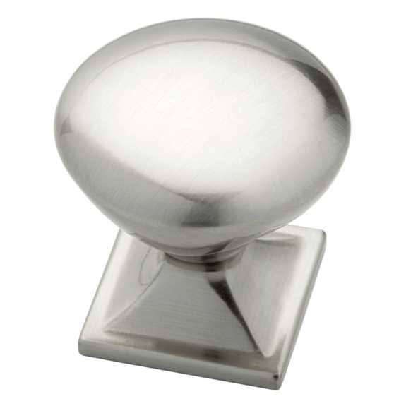 P20387-SN Square Base 1-1/4" Knob - Satin Nickel