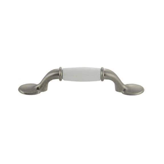 P-5312.SN/WT Pull 3" Satin Nickel with White Center