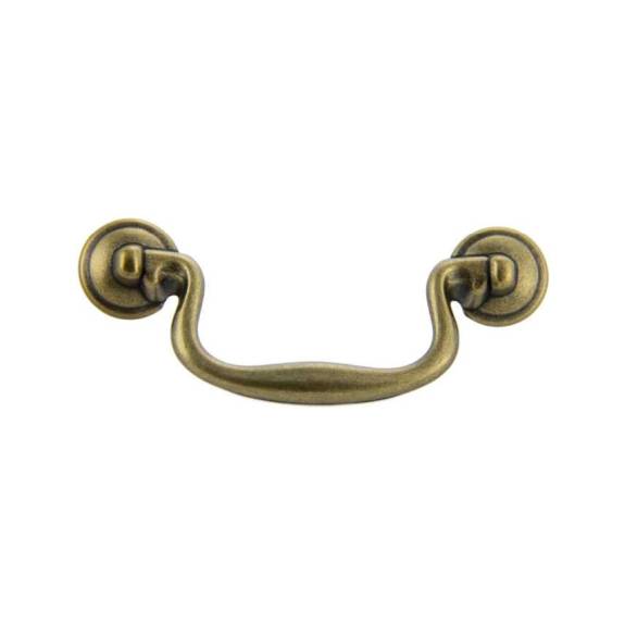 P-88.ABM Fixed Bail Pull 4" Antique Brass