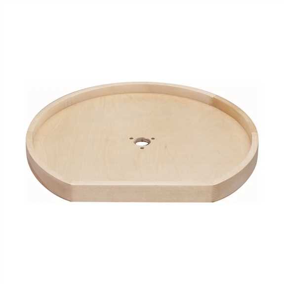 31" D-Shape Wood Lazy Susan with Bearing/Stop